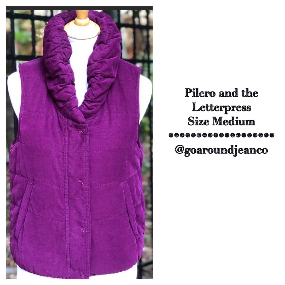 Pilcro and the Letterpress Puff Collar Vest Size M